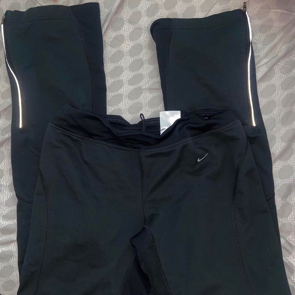 Nike pro fit black yoga track pants active wear bottoms leggings fitness sweats - Picture 9 of 10